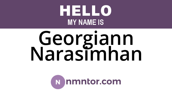 Georgiann Narasimhan