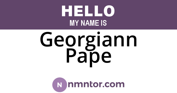 Georgiann Pape