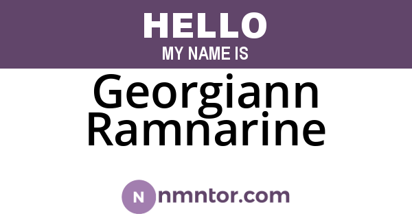 Georgiann Ramnarine
