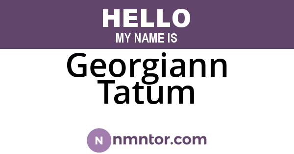 Georgiann Tatum