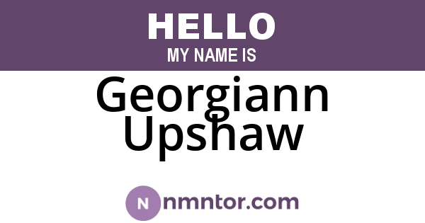Georgiann Upshaw