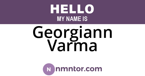 Georgiann Varma