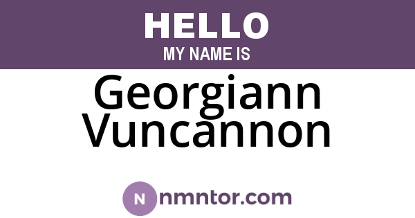 Georgiann Vuncannon