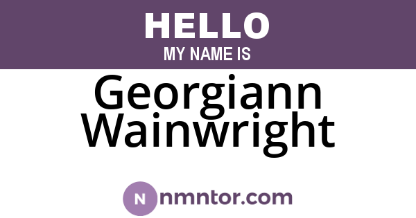 Georgiann Wainwright