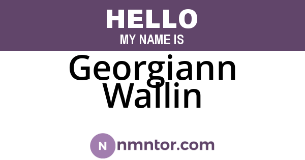 Georgiann Wallin