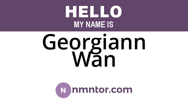 Georgiann Wan
