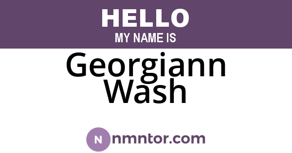 Georgiann Wash