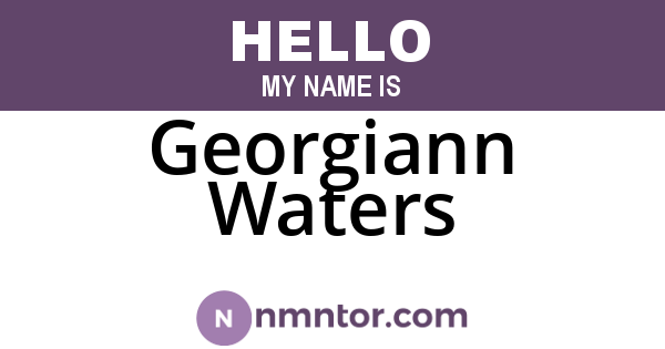 Georgiann Waters