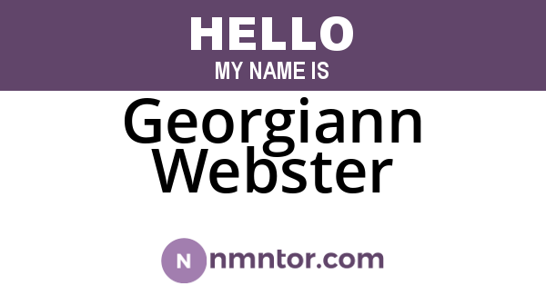 Georgiann Webster