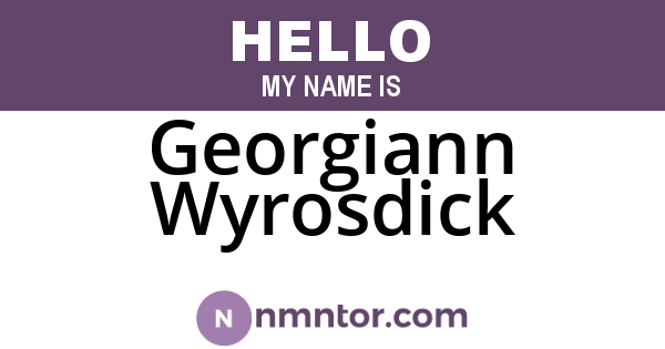 Georgiann Wyrosdick
