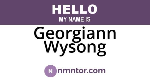 Georgiann Wysong