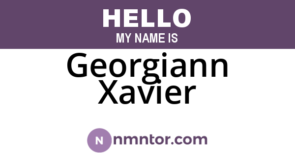 Georgiann Xavier