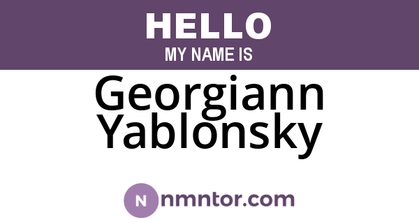 Georgiann Yablonsky