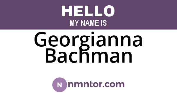 Georgianna Bachman