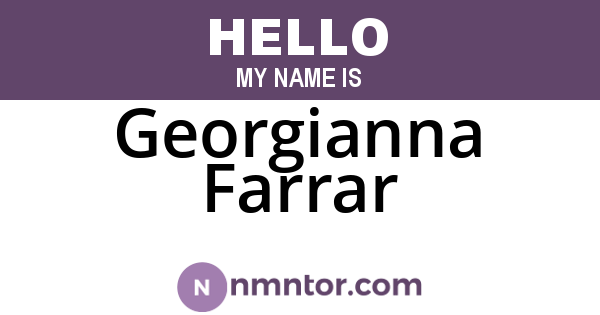 Georgianna Farrar