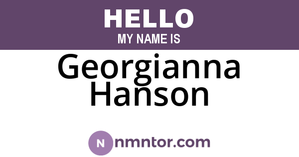 Georgianna Hanson