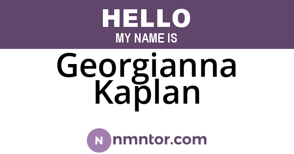 Georgianna Kaplan
