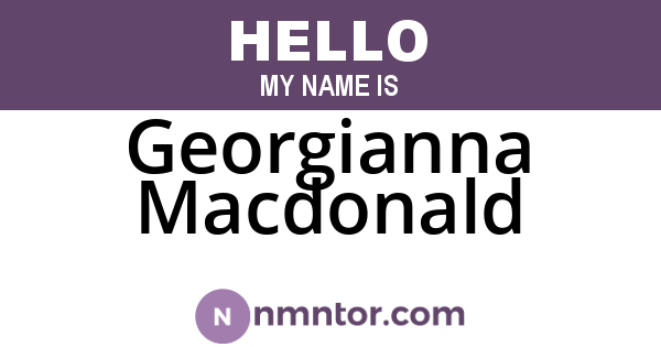 Georgianna Macdonald