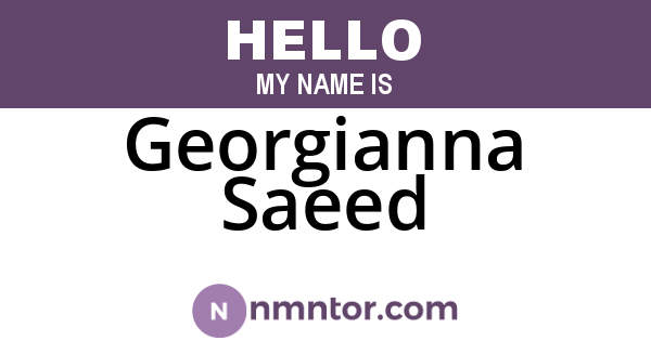 Georgianna Saeed