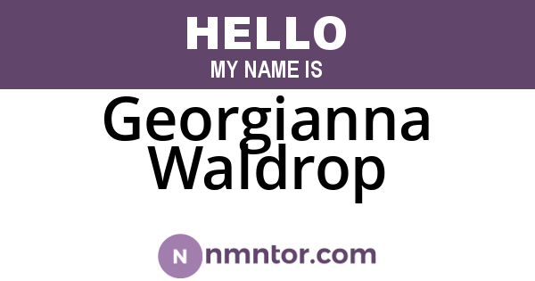 Georgianna Waldrop