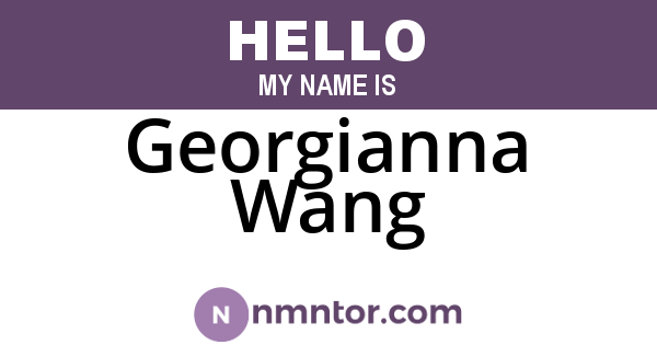 Georgianna Wang