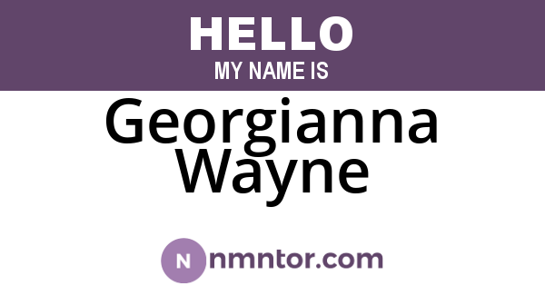 Georgianna Wayne