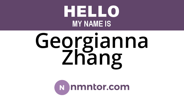 Georgianna Zhang
