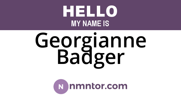 Georgianne Badger