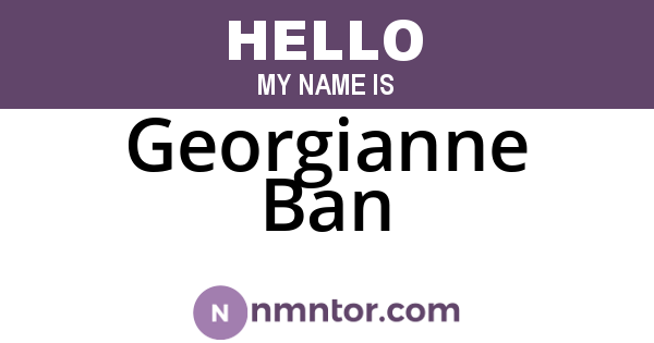 Georgianne Ban