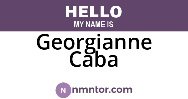 Georgianne Caba