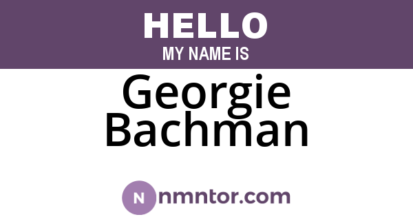Georgie Bachman
