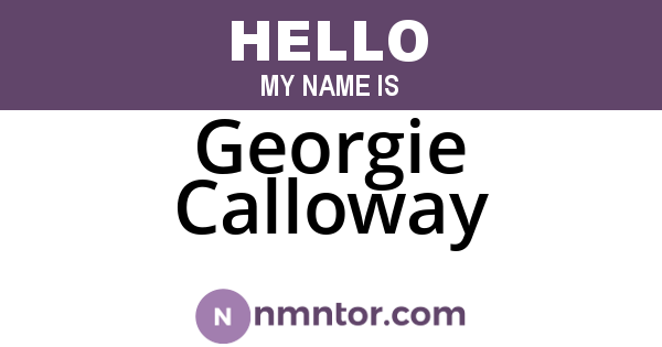 Georgie Calloway