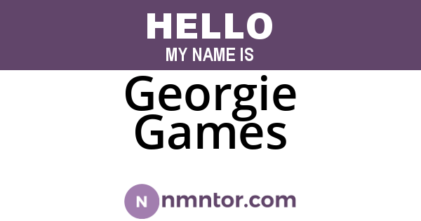 Georgie Games