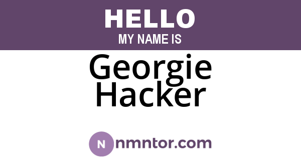 Georgie Hacker