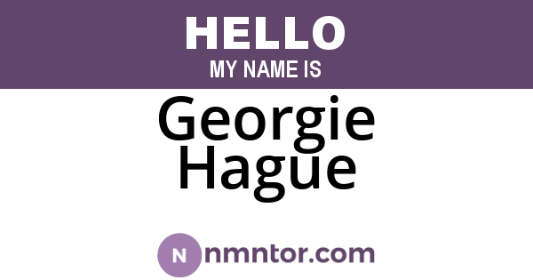 Georgie Hague
