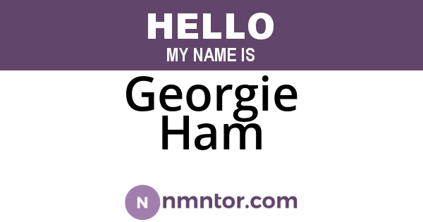 Georgie Ham