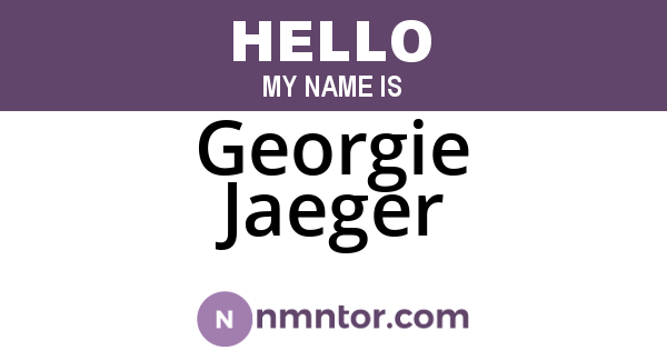 Georgie Jaeger