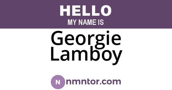 Georgie Lamboy