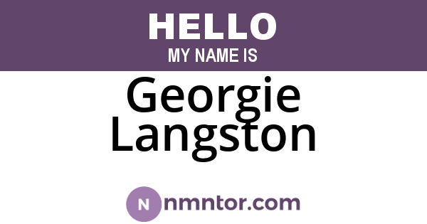 Georgie Langston