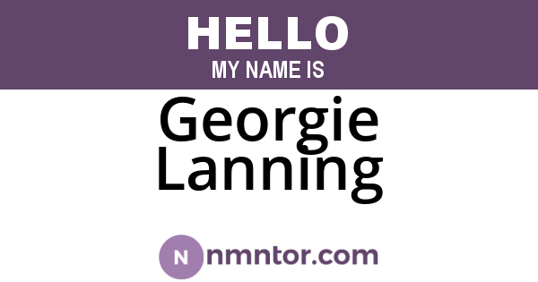 Georgie Lanning