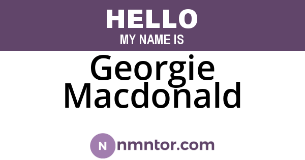 Georgie Macdonald