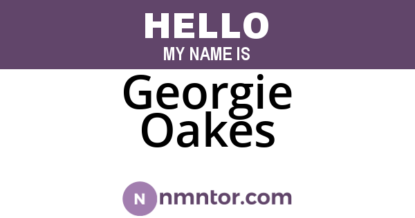 Georgie Oakes