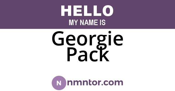 Georgie Pack