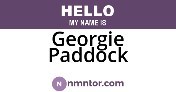 Georgie Paddock