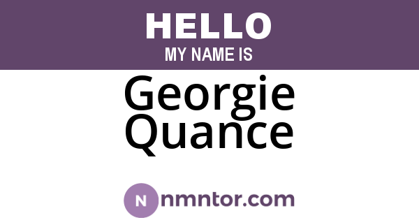 Georgie Quance