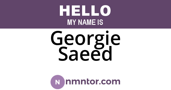 Georgie Saeed