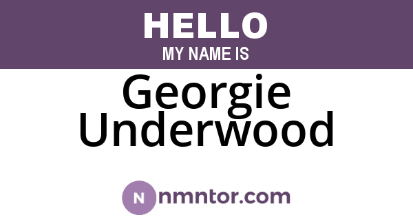 Georgie Underwood