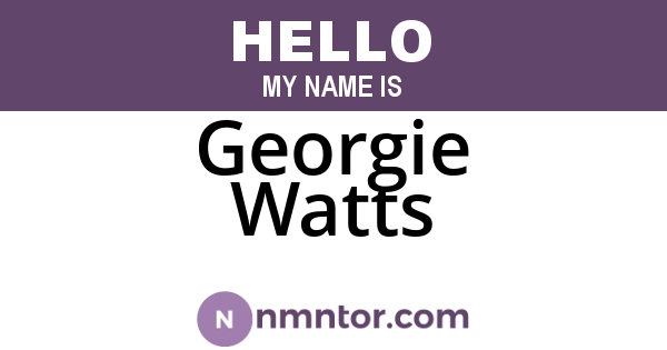 Georgie Watts