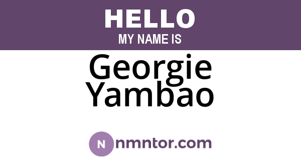 Georgie Yambao