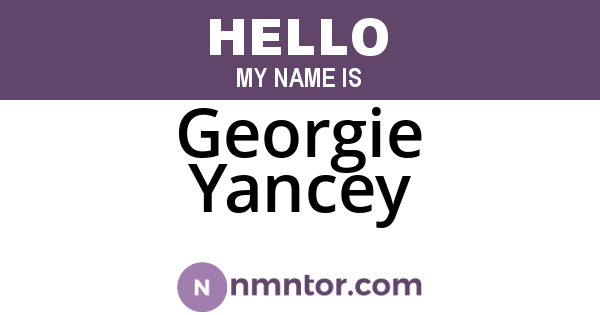 Georgie Yancey